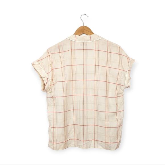 Madewell Fine Plaid Bedtime Button Pajama Top Size M - Picture 2 of 8